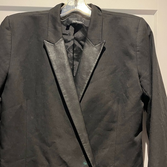 The Kooples Leather Trimmed Tuxedo Dress - Picture 8 of 12